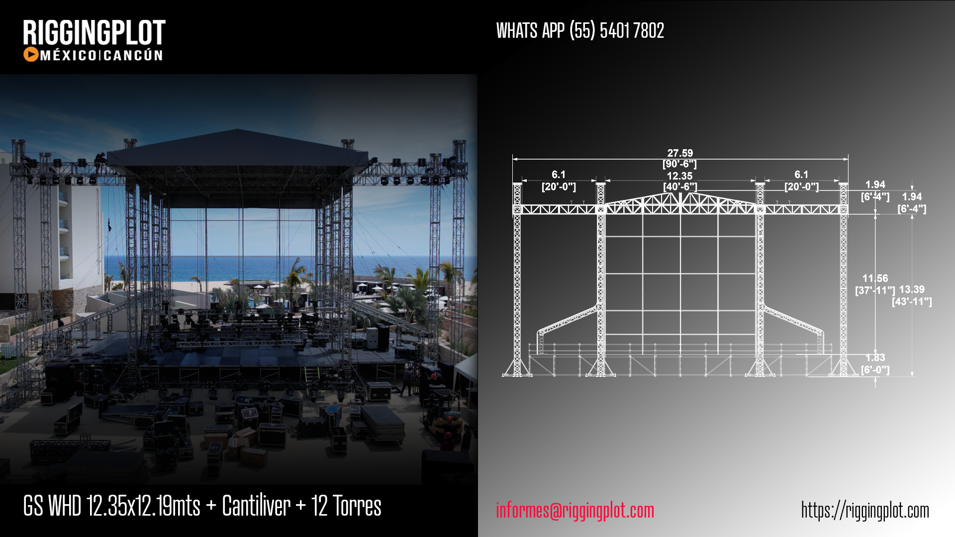 RENTA DE GROUND SUPPORT WHD 12.30x12.20MTS 12 TORRES CANCÚN